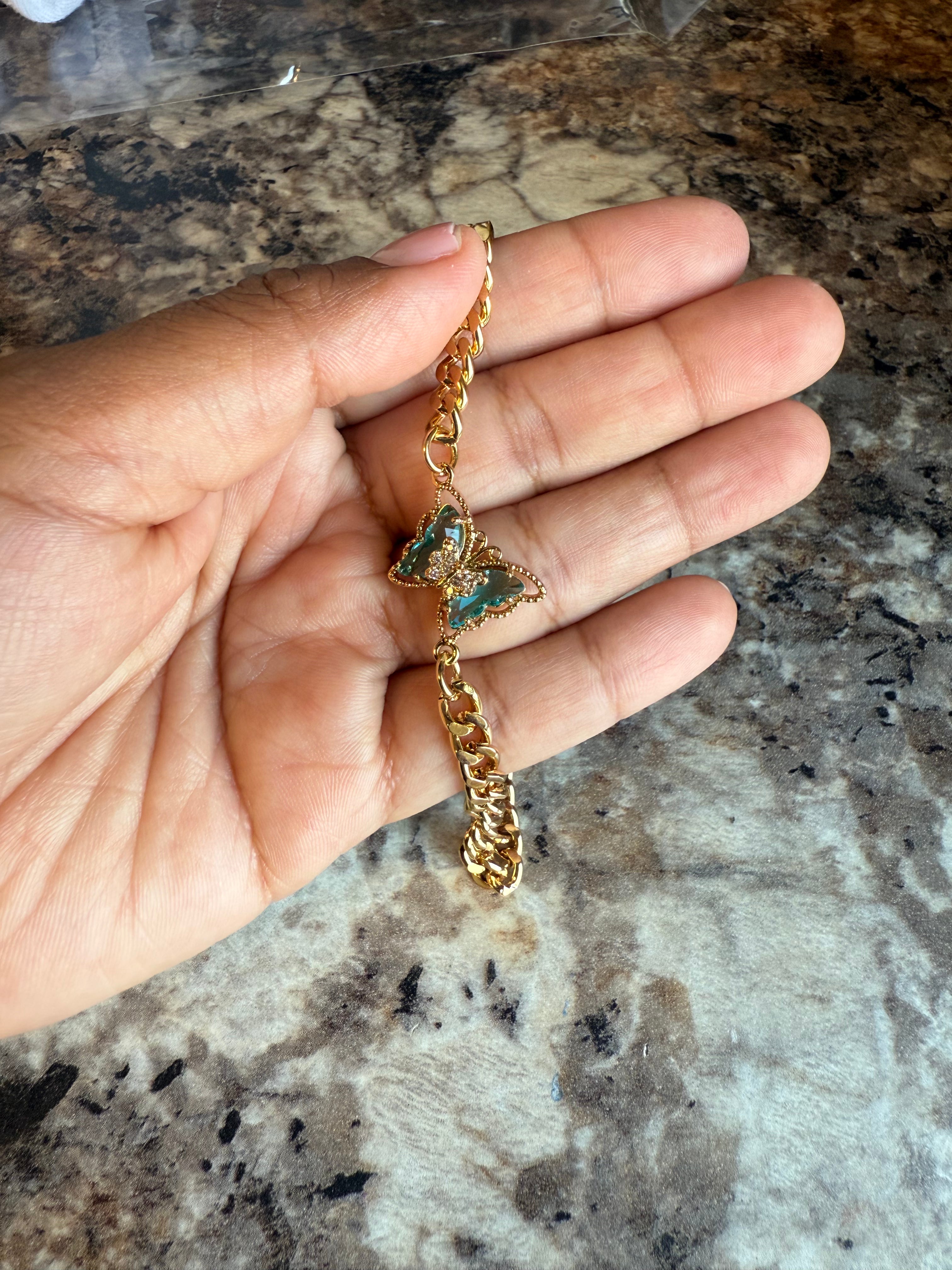 Pulsera de mariposa celeste