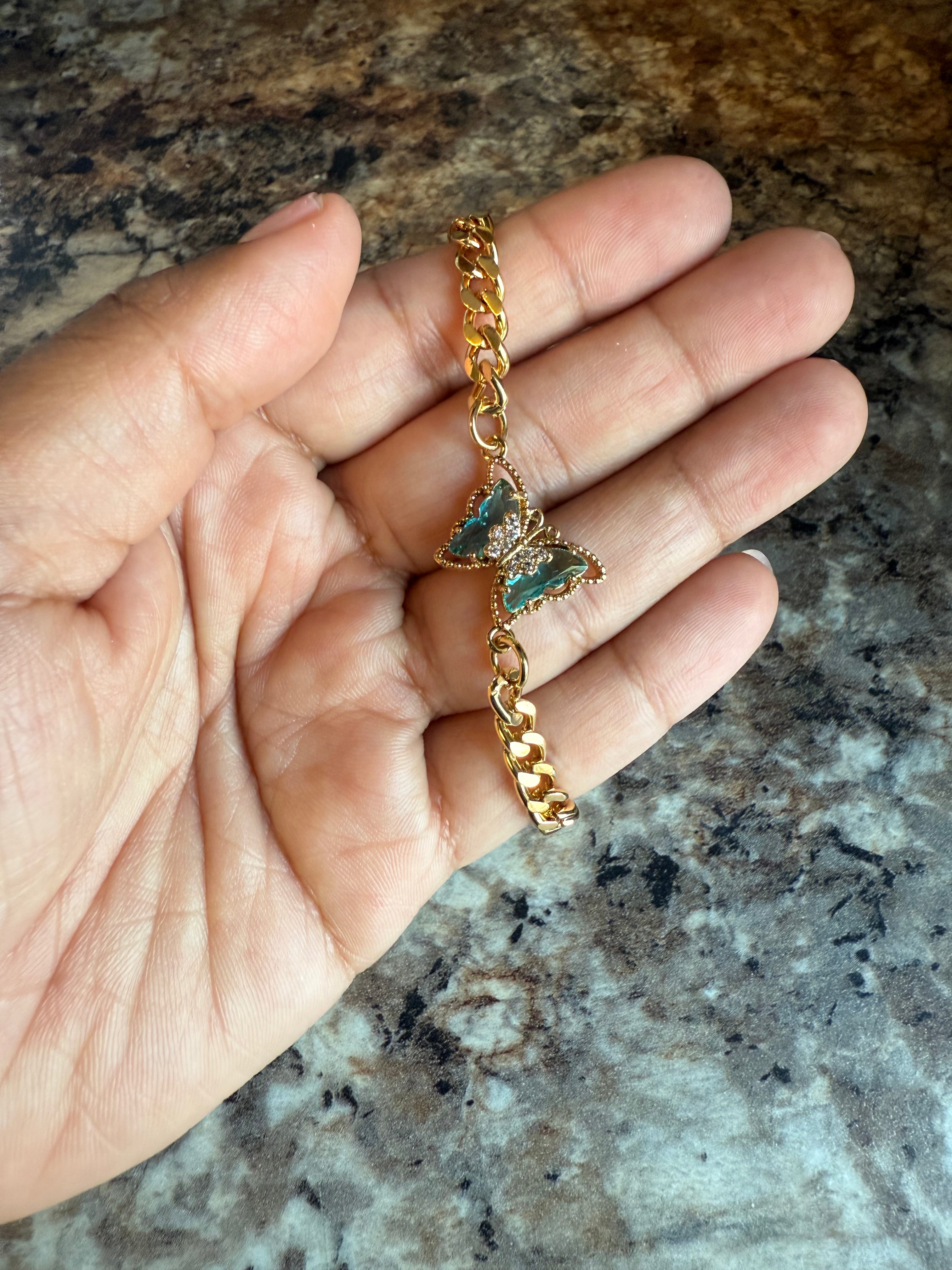 Pulsera de mariposa celeste